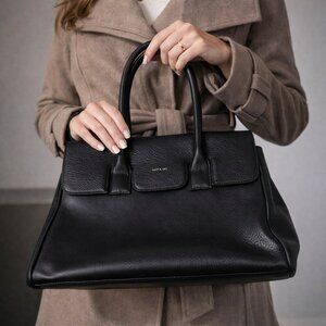 Matt & Nat Black Vegan Leather Structured Satchel Bag
